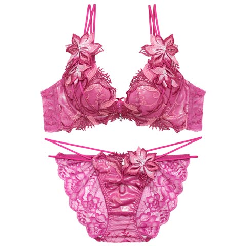 5/4新作!【明日花キララプロデュース/WhipBunny】Spark Rich Flower Bra&Shorts / スパークリッチフラワーブラ＆ショーツ[推し](スパークピンク-B65/ショーツM)