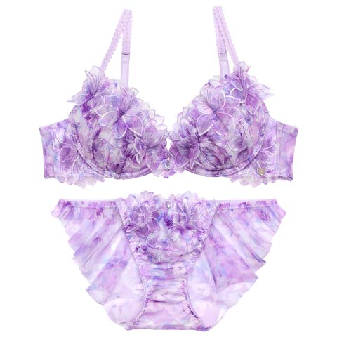 6/24新作!【明日花キララプロデュース/WhipBunny】Lumiere Peony Bra&Shorts / ルミエールピオニーブラ＆ショーツ[推し](ピオニーパープル-B65/ショーツM)