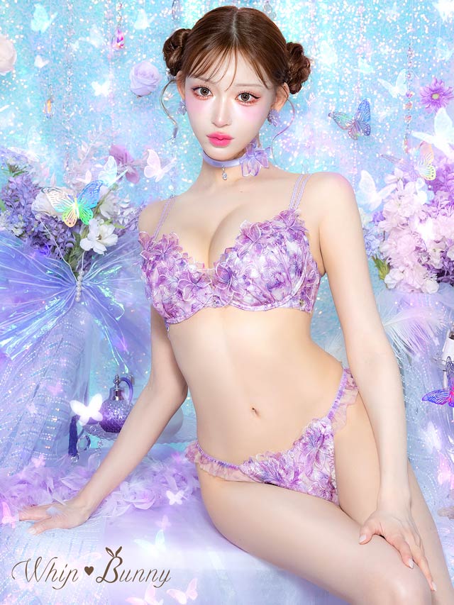 6/24新作!【明日花キララプロデュース/WhipBunny】Lumiere Peony Bra&Shorts / ルミエールピオニーブラ＆ショーツ[推し]