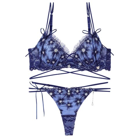 7/14新作!【明日花キララプロデュース/WhipBunny】Aurora Shine Sequin Bra&T-back / オーロラシャインスパンコールブラ＆Tバック[推し](スパークルネイビー-B65/ショーツM)