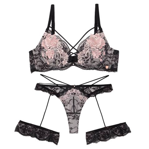 8/25新作!【明日花キララプロデュース/WhipBunny】Luxe Rose Gold Bra&T-back / リュクスローズゴールドブラ＆Tバック[推し](ローズゴールドブラック-B65/ショーツM)