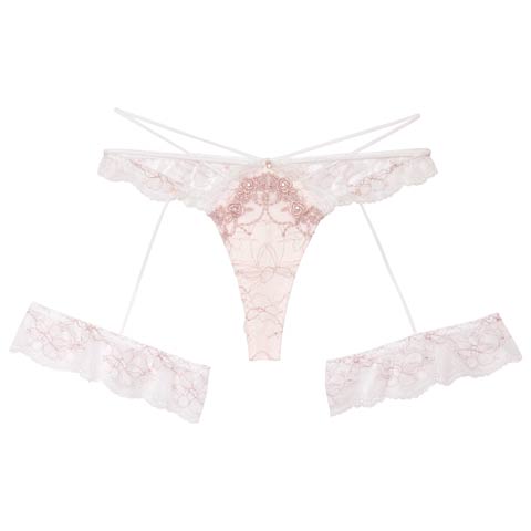 8/25新作!【明日花キララプロデュース/WhipBunny】Luxe Rose Gold Shorts / リュクスローズゴールドショーツ(ローズゴールドホワイト/Tバック-M)