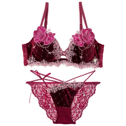 10/10新作!【明日花キララプロデュース/WhipBunny】Luxe Jewelry Velour Bra&Shorts / リュクスジュエリーベロアブラ＆ショーツ[推し](ルベライトバイオレット-B65/ショーツM)