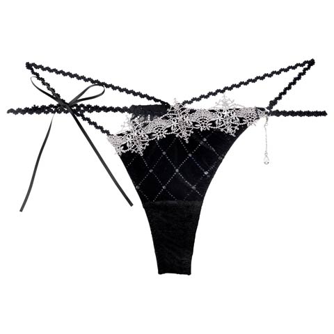 10/10新作!【明日花キララプロデュース/WhipBunny】Luxe Jewelry Velour Shorts / リュクスジュエリーベロアショーツ(オニキスバイオレット/Tバック-M)