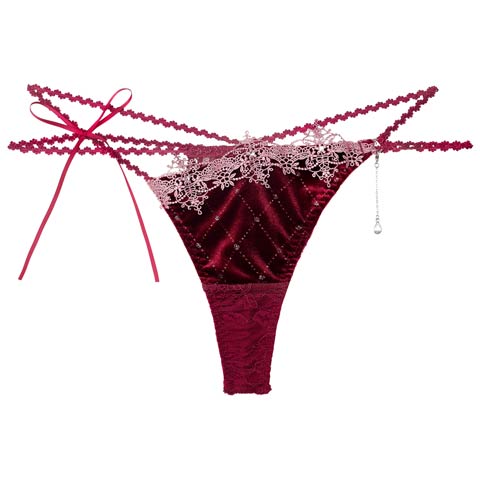 10/10新作!【明日花キララプロデュース/WhipBunny】Luxe Jewelry Velour Shorts / リュクスジュエリーベロアショーツ(ルベライトバイオレット/Tバック-M)