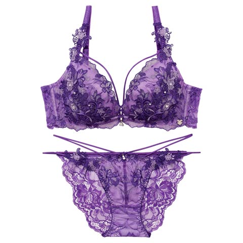 4/3新作!【明日花キララプロデュース/WhipBunny】Jewelry Bloom Lace Bra&Shorts / ジュエリーブルームレースブラ＆ショーツ[推し](レーヴバイオレット-B65/ショーツM)