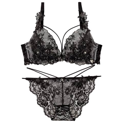 4/3新作!【明日花キララプロデュース/WhipBunny】Jewelry Bloom Lace Bra&Shorts / ジュエリーブルームレースブラ＆ショーツ[推し](レーヴブラック-B65/ショーツM)