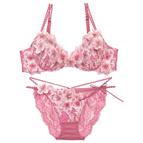 3/6新作!【明日花キララプロデュース/WhipBunny】Luminous Cherry Blossom Bra&Shorts / ルミナスチェリーブロッサムブラ＆ショーツ[推し](ピンクブロッサム-B65/ショーツM)