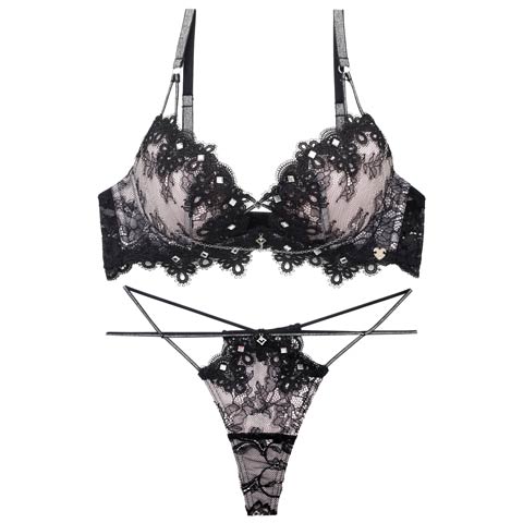 4/17新作!【Tバック】【明日花キララプロデュース/WhipBunny】Luxury Bijou Studs Bra&T-back / ラグジュアリービジュースタッズブラ＆Tバック[推し](レースブラック-B65/ショーツM)