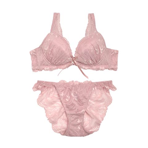 【LARME】Dress Ribbon Bra&Shorts/Pink Beige ドレスリボンブラ&ショーツ/ピンクベージュ(PNKXBEG-A65)