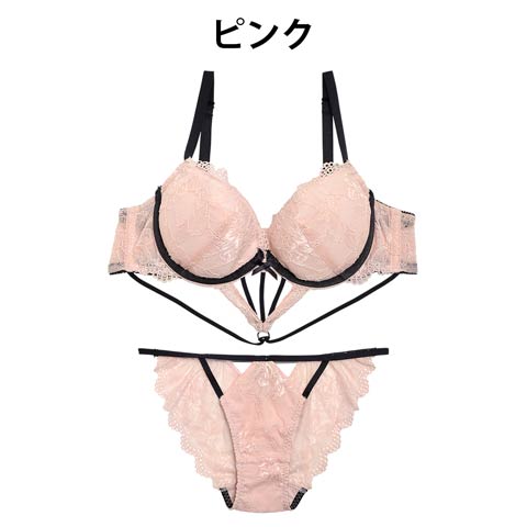 【LARME】Dreamy bouquet Bra&Shorts/Pink ドリーミーブーケブラ&ショーツ/ピンク(ピンク-A65)