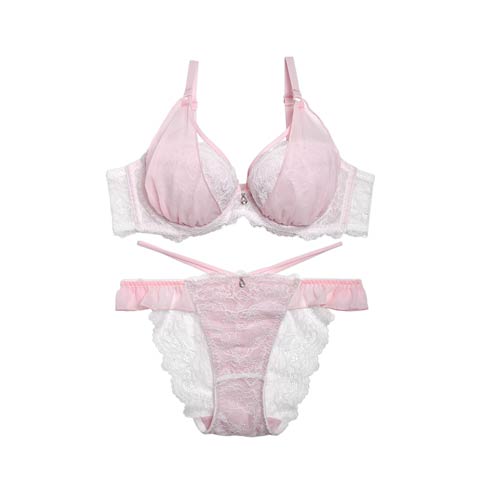 Feminine Chiffon Bra&Shorts/Pink フェミニンシフォンブラ&ショーツ/ピンク[Whip Bunny](PINK-A65/ショーツM)
