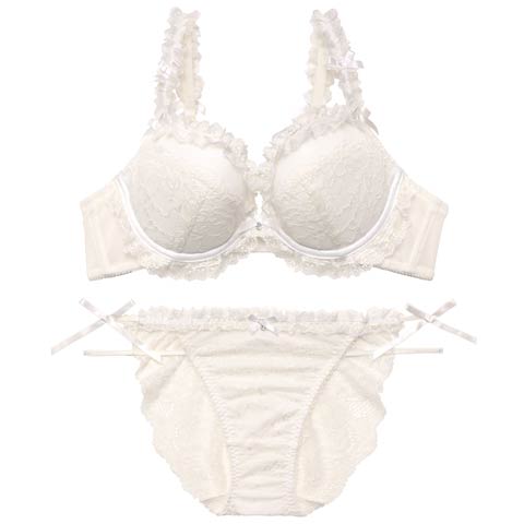 【YouTuber流那プロデュース/Lulumerry】クラシカルレース 盛りもっと ブラジャー&ショーツ /ホワイト(ホワイト/フルバック-A65)