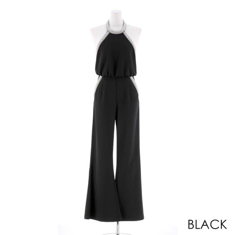 Pearl Line American Sleeve Jumpsuit(ブラック-Sサイズ)