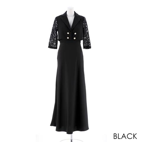 【GRACIANA】Jacket Style Classical Button Onepiece(ブラック-Sサイズ)