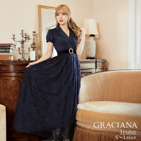 【GRACIANA】Bottom Lace Dress With Collar