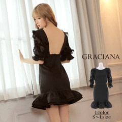 【GRACIANA】Frill Bottom Shear Sleeve Mini Onepiece