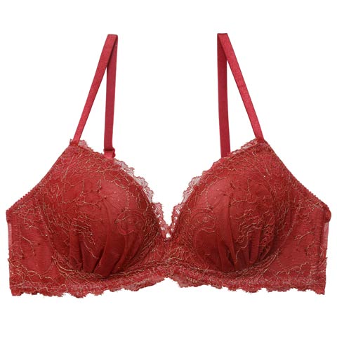 【予約:12/16頃より順次発送】11/27新作!【てんちむプロデュース/QQz】ふわりっちブラジャー(ボルドー-B65)