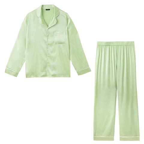 12/5新作!【Mivera＆/みゆうプロデュース】Silk Grace Pajamas シルクグレースパジャマ / メンズ MINT(ミント-M)
