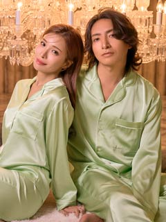 12/5新作!【Mivera＆/みゆうプロデュース】Silk Grace Pajamas シルクグレースパジャマ / メンズ MINT