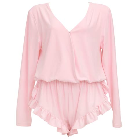 3/24新作!Belle Drape Rompers　ベルドレープロンパース/PINK(ピンク-フリーサイズ)