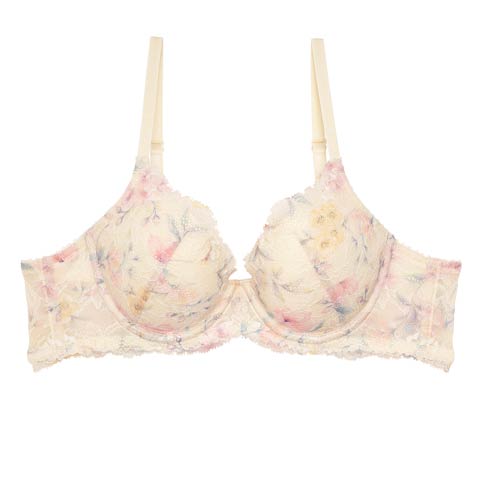 【ダレノガレ明美プロデュース/GARRONE】Flower Crown Print Bra  フラワークラウンプリントブラ / CREAM(クリーム-B65)