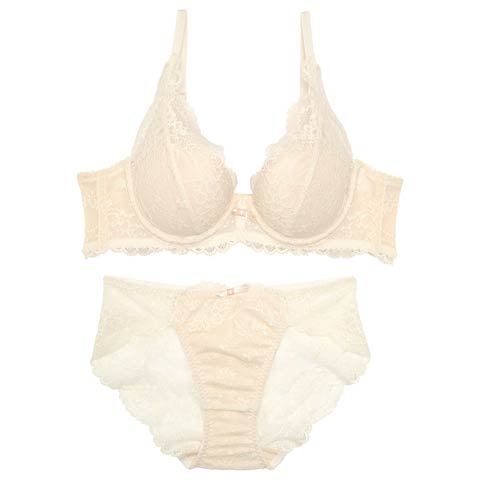 12/19新作!【かとゆり着用】Ballerina Lace Bra＆shorts バレリーナレースブラ&バック透けフルバックショーツ/ LAVENDER[推し][人気](オフホワイト-B65/ショーツM)