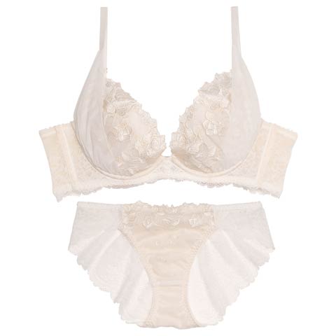 10/31新作!【ダレノガレ明美プロデュース/GARRONE】rose antique bra＆shorts ローズ アンティーク ブラ＆バック透けフルバック[推し](オフホワイト-B65/ショーツM)