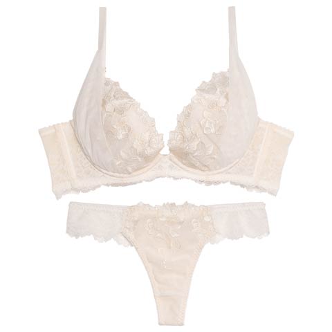 10/31新作!【Tバック】【ダレノガレ明美プロデュース/GARRONE】rose antique bra＆T-back ローズ アンティーク ブラ＆バック透けTバック[推し](オフホワイト-B65/ショーツM)