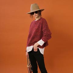 10/23UP【thorio port House】Asymmetry damage knit
