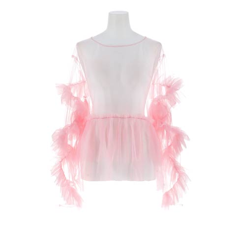 12/3再入荷!【darial】frill tule tops / フリルチュールトップス[フリーサイズ](ピンク-フリーサイズ)