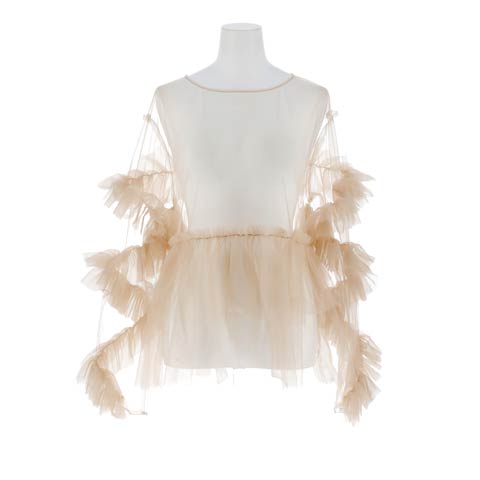 12/3再入荷!【darial】frill tule tops / フリルチュールトップス[フリーサイズ](ベージュ-フリーサイズ)