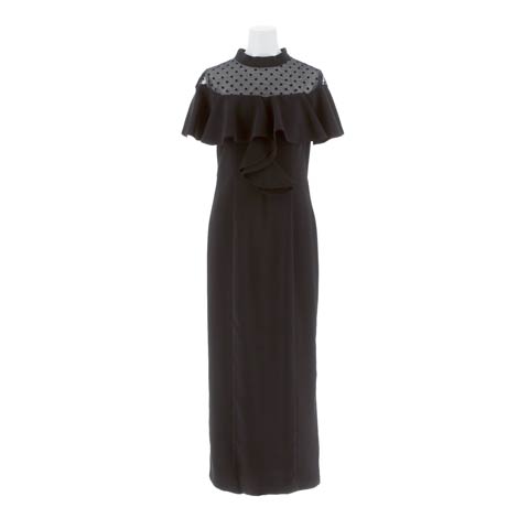 10/16新作!【darial】dot flare high neck dress / ドットフレアハイネックドレス[SML/3サイズ展開](ブラック-Sサイズ)