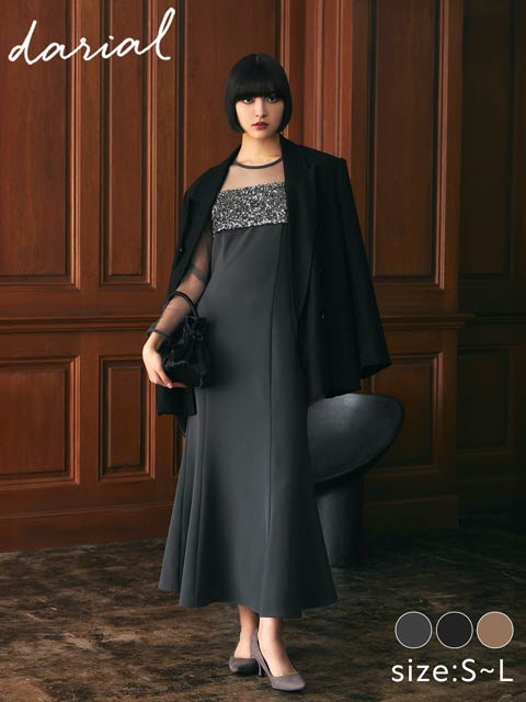 10/16新作!【darial】sequins bustier dress / スパンコールビスチェドレス [SML/3サイズ展開]