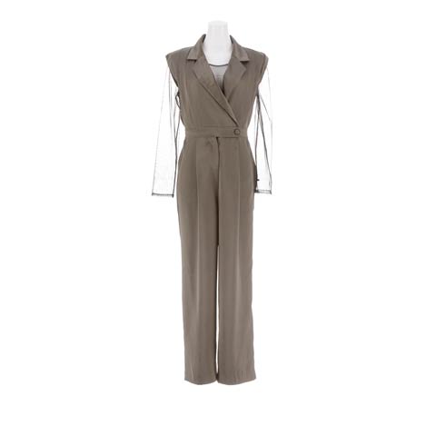 10/16新作!【darial】2way pants set dress / 2wayパンツセットドレス [SML/3サイズ展開](ブラウン-Sサイズ)