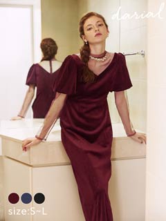 10/16新作!【darial】lame velvet dress / ラメベロアドレス[SML/3サイズ展開]