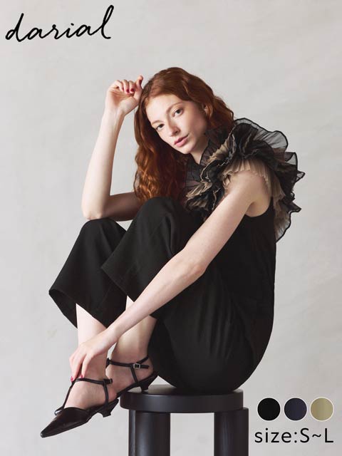 10/16新作!【darial】tule motif pants dress / チュールモチーフパンツドレス [SM/2サイズ展開]