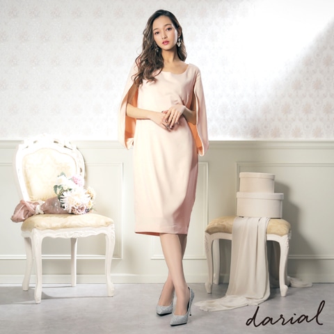 ロング丈ケープスリーブワンピドレス［darial］