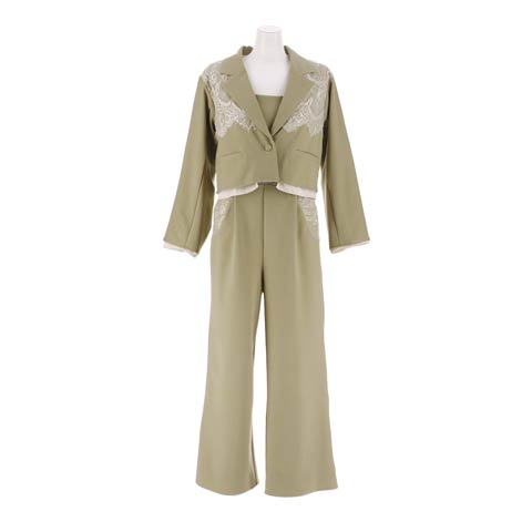 2/18新作!【darial】jacket set pants dress / ジャケットセットパンツドレス[SM/2サイズ展開](ミント-Sサイズ)