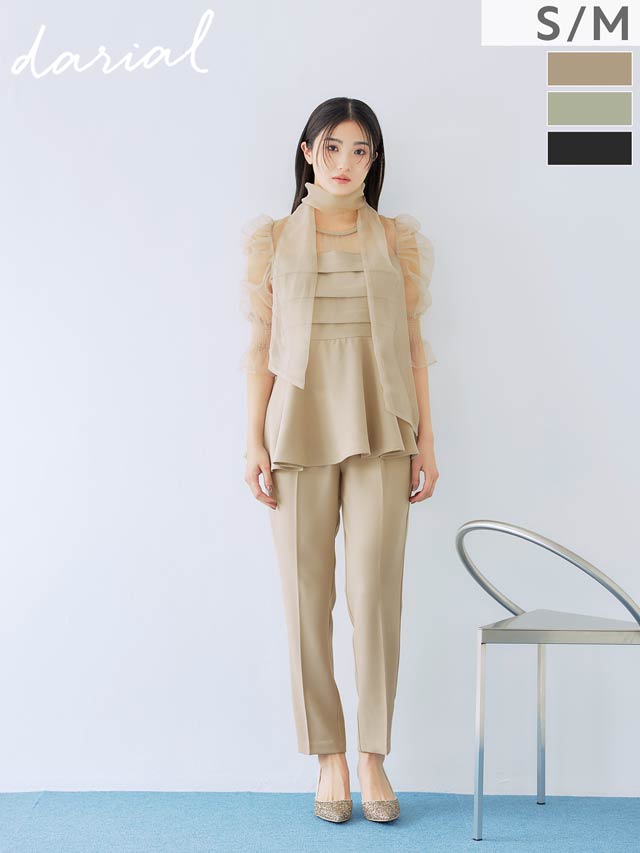 2/18新作!【darial】ribon organdy set up / リボンオーガンジーセットアップ[SM/2サイズ展開]