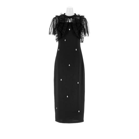 2/18新作!【darial】satiin bijou set dress / サテンビジューセットドレス[SM/2サイズ展開](ブラック-Sサイズ)