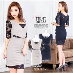 [SMLサイズ]バイカラーギャザータイトミニドレス[3サイズ展開]