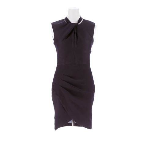 7/28新作!ストレッチデニムツイストドレープタイトミニ丈キャバドレス[SML/3サイズ展開][明日花キララ着用](ネイビー-Sサイズ)