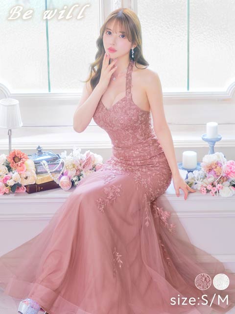 綺麗なピンク色ですパステルピンク　ロングドレス　処分価格