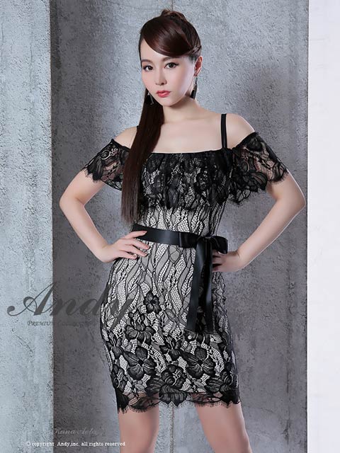 [Andy]オフショルウエストリボンタイトミニスカート単品[AN-OK1945]