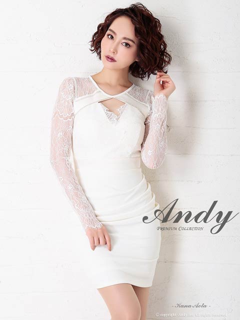 [Andy]シアーレースカットアウトバックリボンタイトミニ丈キャバドレス[AN-OK2262]