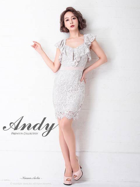 [Andy]オールフラワーレースラインフリルタイトミニ丈キャバドレス[AN-OK2641]