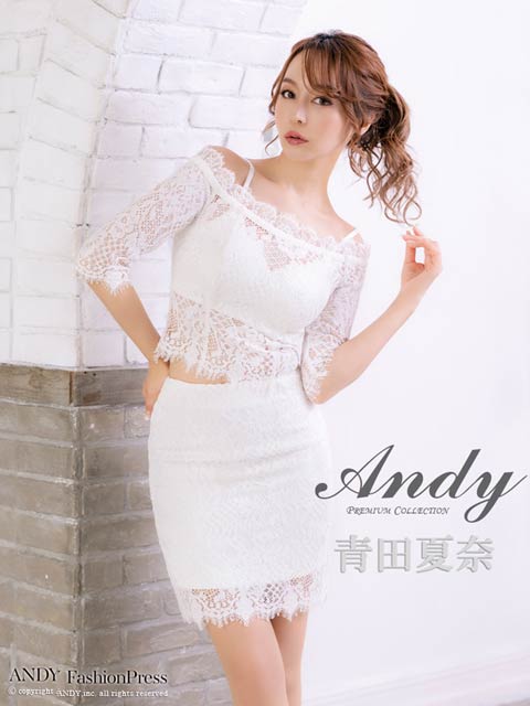 7/24再入荷!【ポイント20倍】[Andy]オールレースシアービスチェオフショルタイトミニ丈キャバドレス[AN-ON2766]