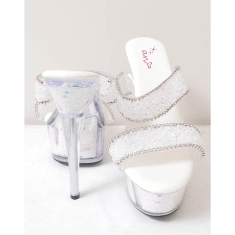 [an]パイピングビジューラインキャバヒールサンダル[AOC-SH048](ホワイト-Sサイズ)