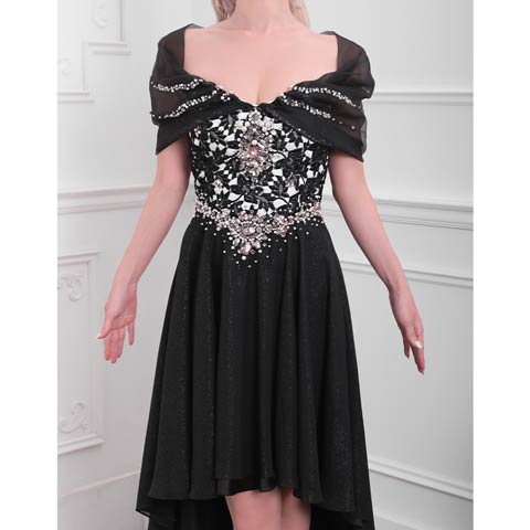 3/26新作!【今だけポイント20倍】[Andy]オフショルパールビジューフィッシュテールAラインロング丈キャバドレス[AN-OK2475](ブラック-Sサイズ)